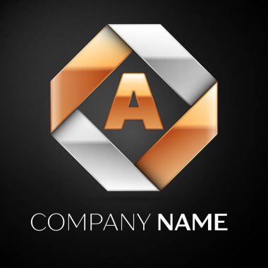 Siyah arka plan üzerinde renkli rhombus bir vektör logo simge mektup. Tasarımınız için vektör şablonu