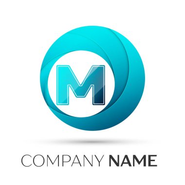 A harfi vektör logo sembol gri arka plan üzerinde renkli daire içinde. Tasarımınız için vektör şablonu