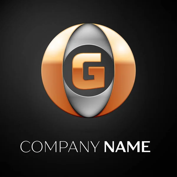 Lettera G simbolo del logo vettoriale nel cerchio colorato su sfondo nero. Modello vettoriale per il tuo design — Vettoriale Stock