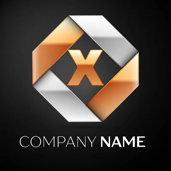 Písmeno X vektorové logo symbol v barevné rhombus na černém pozadí. Vektor šablona pro návrh — Stockový vektor