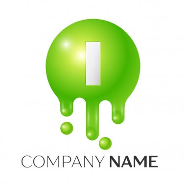 Ben mektup sıçrama logo. Yeşil noktalar ve kabarcıklar mektup tasarım beyaz arka plan üzerinde. Vektör çizim