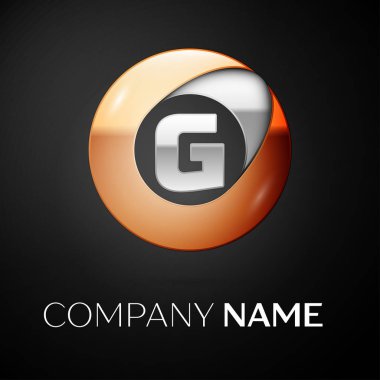 G harfi vektör logo sembol siyah arka plan üzerinde renkli daire içinde. Tasarımınız için vektör şablonu