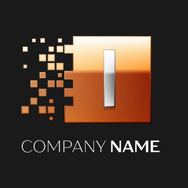 Shattere renkli kare logo simge vektör mektup