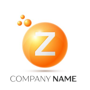 Z harfi sıçrama logosunu görmeniz gerekir. Turuncu noktalar ve daire kabarcık mektup tasarım gri arka plan üzerinde. Vektör çizim