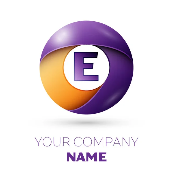 Bokstaven E vektor logotypen symbol i färgglada cirklar på vit bakgrund. Vector mall för din design — Stock vektor