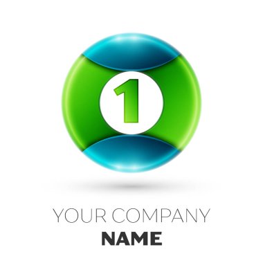 Gerçekçi bir vektör logo sembolü beyaz arka plan üzerinde renkli daire içinde. Tasarımınız için vektör şablonu