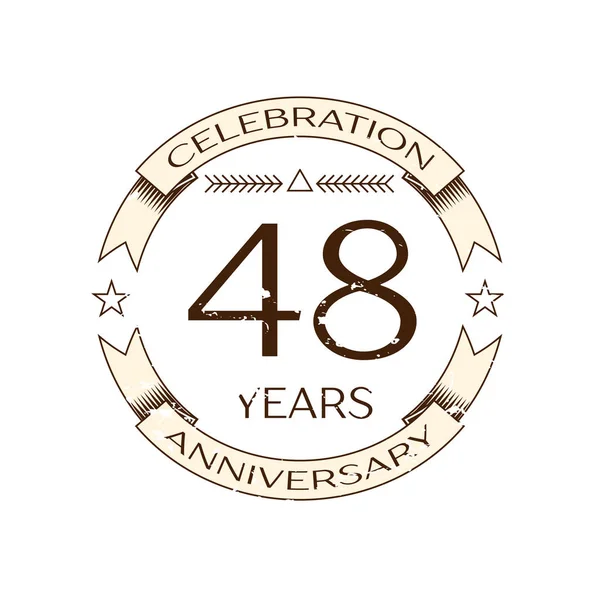 リアルな 40 8 年周年記念ロゴ リングと白い背景の上のリボン。あなたのデザインのベクトル テンプレート — ストックベクタ