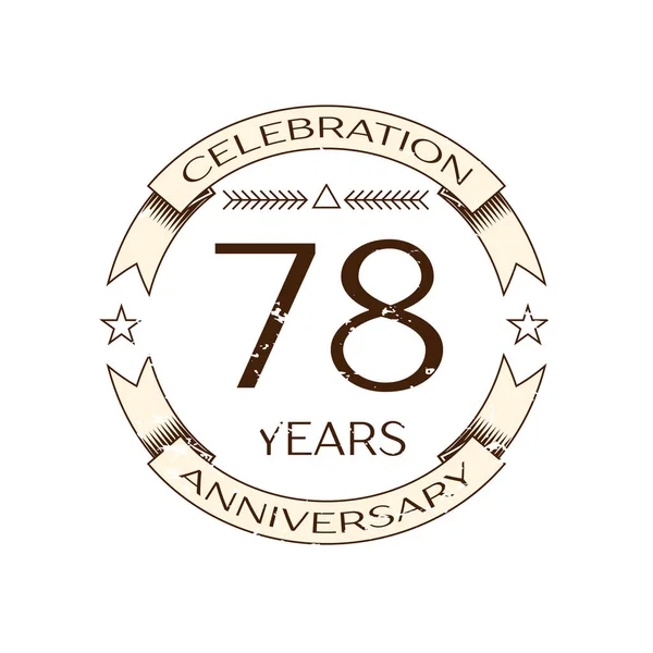 Reális hetven év évforduló ünneplés logó gyűrű és a szalag fehér háttér. A design vektor sablon — Stock Vector