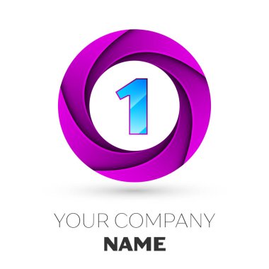 Gerçekçi bir vektör logo sembolü beyaz arka plan üzerinde renkli daire içinde. Tasarımınız için vektör şablonu