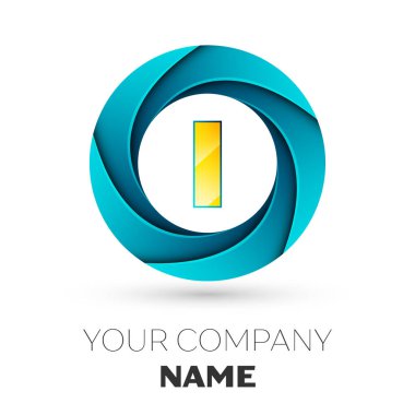 Beyaz arka plan üzerinde renkli daire içinde logo simge vektör gerçekçi mektup. Tasarımınız için vektör şablonu