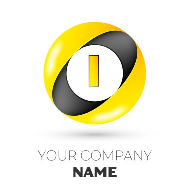 Beyaz arka plan üzerinde renkli daire içinde logo simge vektör gerçekçi mektup. Tasarımınız için vektör şablonu