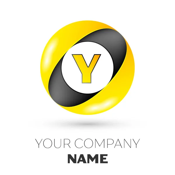 Символ вектора буквы Y в цветном круге на белом фоне. Векторный шаблон для Вашего дизайна — стоковый вектор