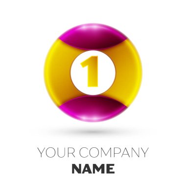 Gerçekçi bir vektör logo sembolü beyaz arka plan üzerinde renkli daire içinde. Tasarımınız için vektör şablonu