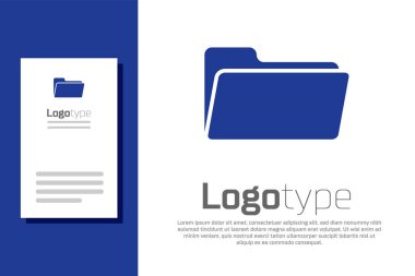 Mavi Dizin simgesi beyaz arkaplanda izole edildi. Logo tasarım şablonu elemanı. Vektör İllüstrasyonu