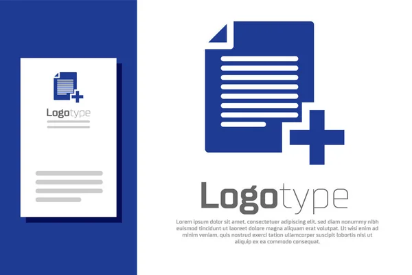 Blauw Voeg nieuw bestand pictogram geïsoleerd op witte achtergrond. Kopieer document icoon. Logo ontwerp template element. Vector Illustratie — Stockvector