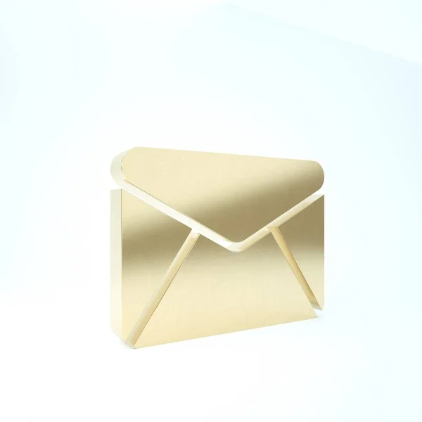 Gold Briefcase icon isolated on white background. Business case sign. Business portfolio. 3d illustration 3D render — ストック写真