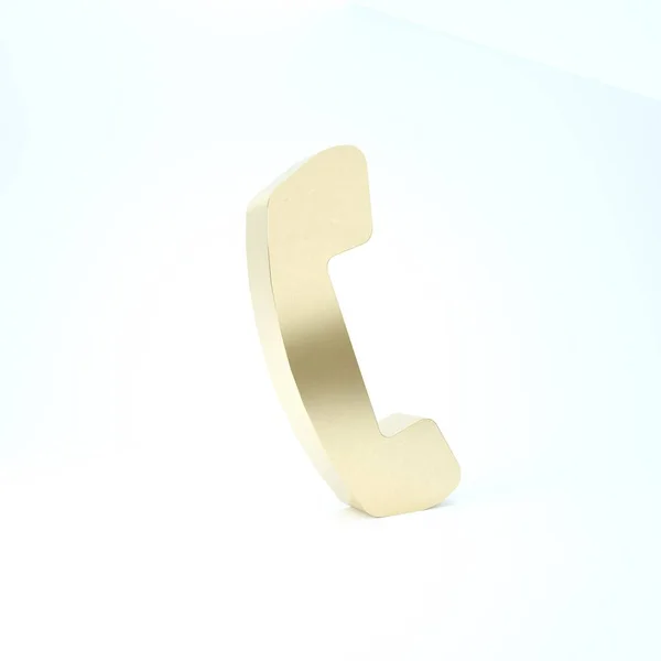 Icono Maletín de Oro aislado sobre fondo blanco. Firma del caso. Portafolio empresarial. 3D ilustración 3D render —  Fotos de Stock