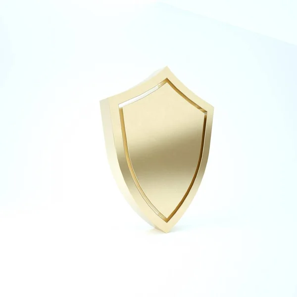 Goldschild-Symbol isoliert auf weißem Hintergrund. Bewachungsschild. 3D Illustration 3D Renderer — Stockfoto