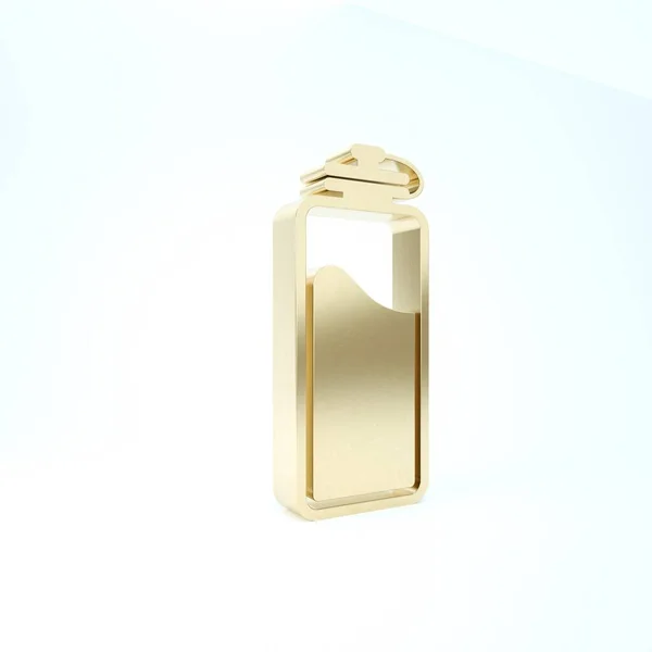Gold Sport Flasche mit Wassersymbol isoliert auf weißem Hintergrund. 3D Illustration 3D Renderer — Stockfoto