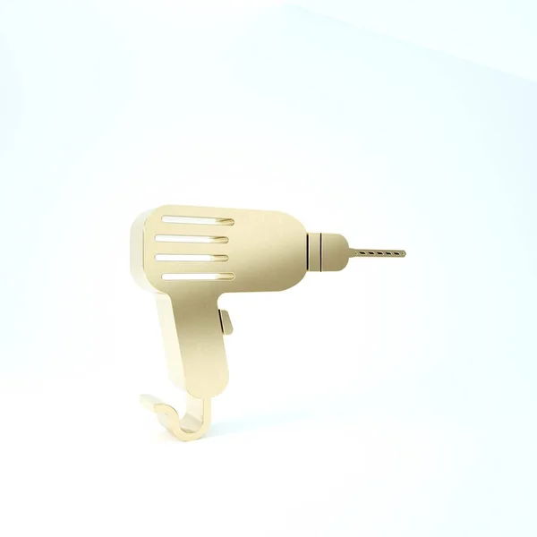 Icono de la máquina Gold Drill aislado sobre fondo blanco. 3D ilustración 3D render — Foto de Stock