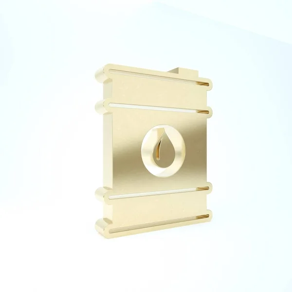 Gold Barrel oil icon isolated on white background. 3d illustration 3D render — Stock Photo, Image