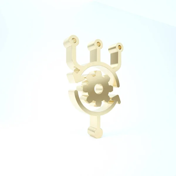 Gold Algorithm icon isolated on white background. Algorithm symbol design from Artificial Intelligence collection. 3d illustration 3D render — Stock Photo, Image