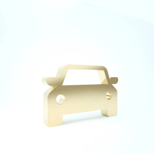 Gold Car icon isolated on white background. 3d illustration 3D render