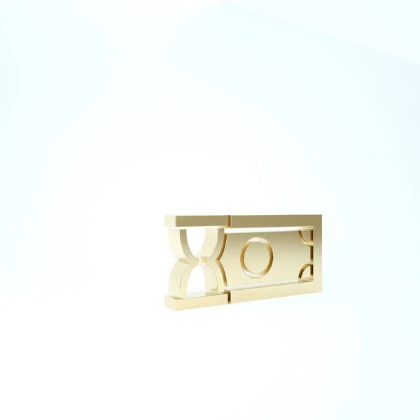Gold Fast payments icon isolated on white background. Fast money transfer payment. Financial services, fast loan, time is money, cash back concept. 3d illustration 3D render — ストック写真