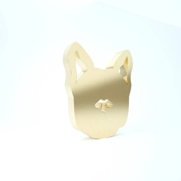 Ícone Gold Dog isolado no fundo branco. 3D ilustração 3D render — Fotografia de Stock