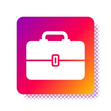 Beyaz araç kutusu simgesi beyaz arkaplanda izole edildi. Alet kutusu tabelası. Kare renk düğmesi. Vektör İllüstrasyonu