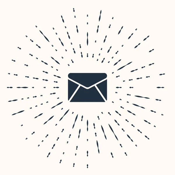 Graues Umschlagsymbol isoliert auf beigem Hintergrund. E-Mail-Nachricht Brief Symbol. abstrakte Kreis zufällige Punkte. Vektorillustration — Stockvektor