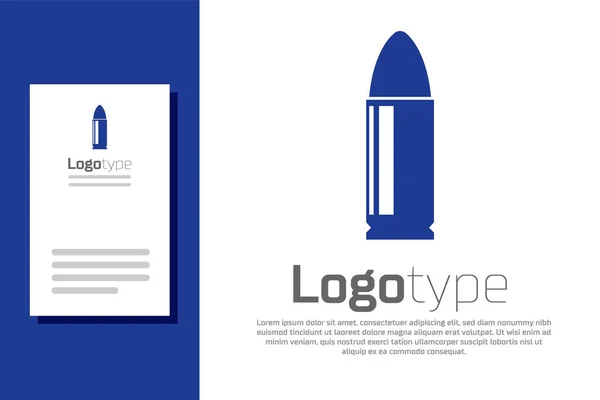 Icono de bala azul aislado sobre fondo blanco. Elemento de plantilla de diseño de logotipo. Ilustración vectorial — Archivo Imágenes Vectoriales