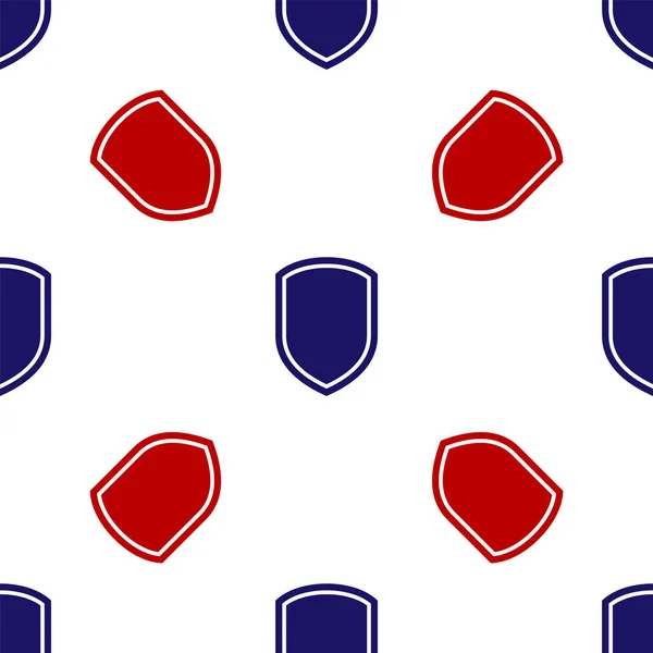 Blauw en rood schild pictogram geïsoleerd naadloos patroon op witte achtergrond. Bewakingsteken. Vector Illustratie — Stockvector