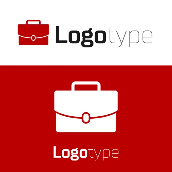 白い背景に赤いブリーフケースのアイコンが孤立しています。ビジネスケースのサインだ事業ポートフォリオ。ロゴデザインテンプレート要素。ベクターイラスト — ストックベクタ