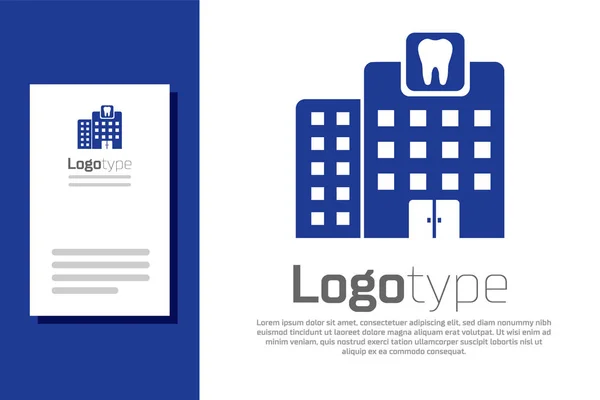 Blue Dental clinic icoon geïsoleerd op witte achtergrond. Symbool van het tandartscentrum. Logo ontwerp template element. Vector Illustratie — Stockvector