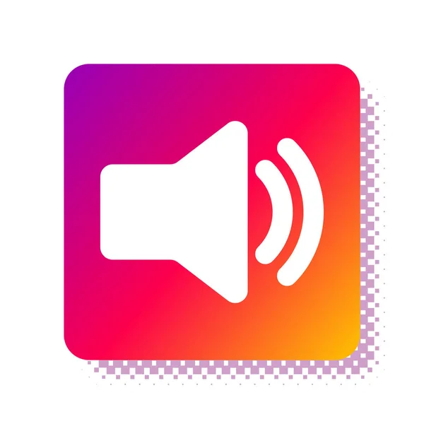 White Speaker volume icon - audio voice sound symbol, media music icon isolated on white background. Square color button. Vector Illustration — ストックベクタ