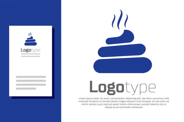 Blaues Scheißsymbol isoliert auf weißem Hintergrund. Logo Design Template-Element. Vektorillustration — Stockvektor