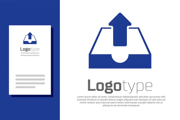 Blaues Posteingangssymbol isoliert auf weißem Hintergrund. Logo Design Template-Element. Vektorillustration — Stockvektor