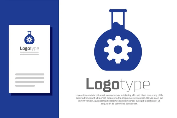 Ícone de bioengenharia azul isolado no fundo branco. Elemento da genética e ícone da bioengenharia. Biologia, molécula, ícone químico. Elemento de modelo de design de logotipo. Ilustração vetorial — Vetor de Stock