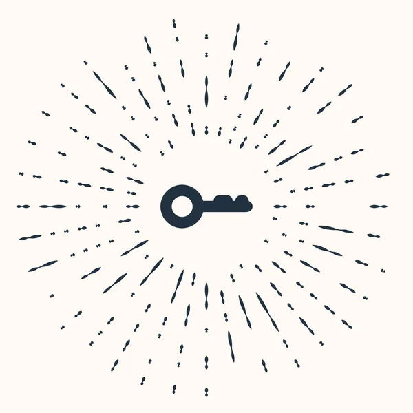 Ikona Grey Key odizolowana na beżowym tle. Abstrakcyjne kółko przypadkowych kropek. Ilustracja wektora — Wektor stockowy