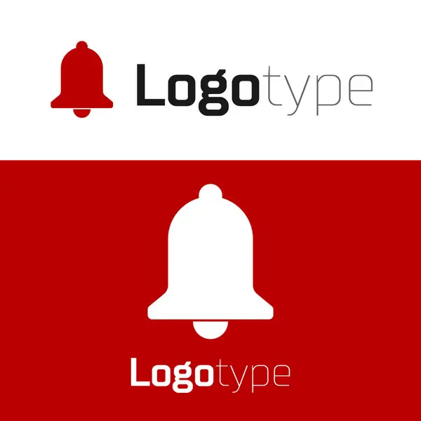Röd ringklocka ikon isolerad på vit bakgrund. Larmsymbol, service klocka, handbell tecken, anmälan symbol. Mall för logotyp. Vektor Illustration — Stock vektor