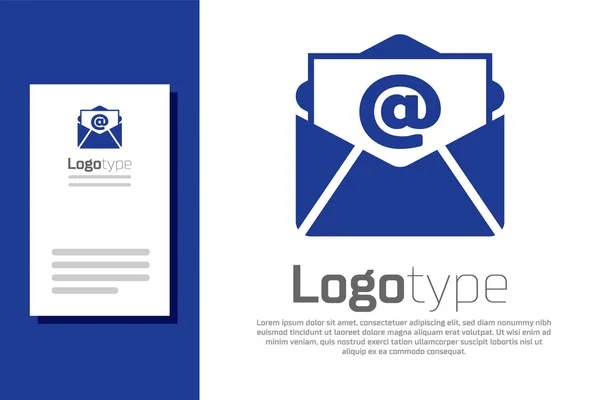 Blue Mail en e-mail icoon geïsoleerd op witte achtergrond. Envelop symbool e-mail. E-mailbericht teken. Logo ontwerp template element. Vector Illustratie — Stockvector