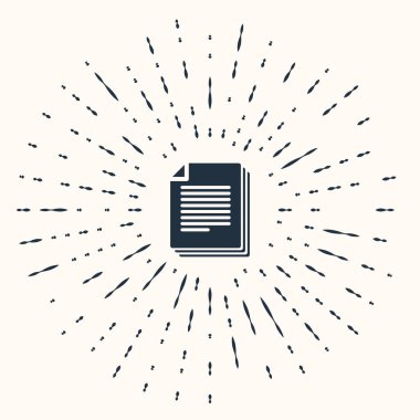 Gri Belge simgesi bej arkaplanda izole edildi. Dosya simgesi. Kontrol listesi simgesi. İş konsepti. Soyut çember rastgele noktalar. Vektör İllüstrasyonu