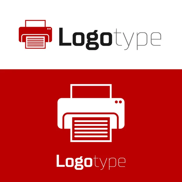 Ікона червоного принтера ізольована на білому тлі. Logo design template element Векторний приклад — стоковий вектор