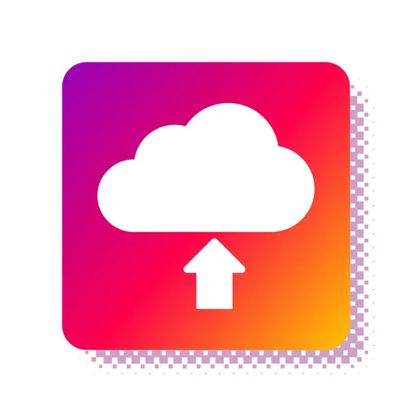 White Cloud pobierz ikonę izolowaną na białym tle. Kwadratowy przycisk. Ilustracja wektora — Wektor stockowy