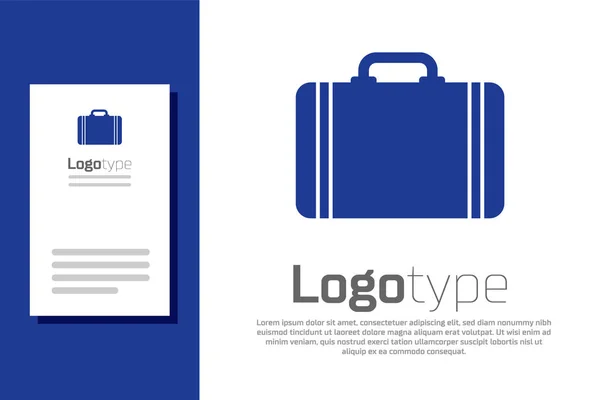 白い背景に隔離された旅行アイコンのための青いスーツケース。手荷物のサインだ荷物アイコンを移動しますロゴデザインテンプレート要素。ベクターイラスト — ストックベクタ