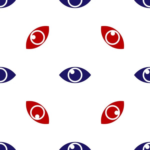 Icona Occhio blu e rosso isolato modello senza soluzione di continuità su sfondo bianco. Illustrazione vettoriale — Vettoriale Stock