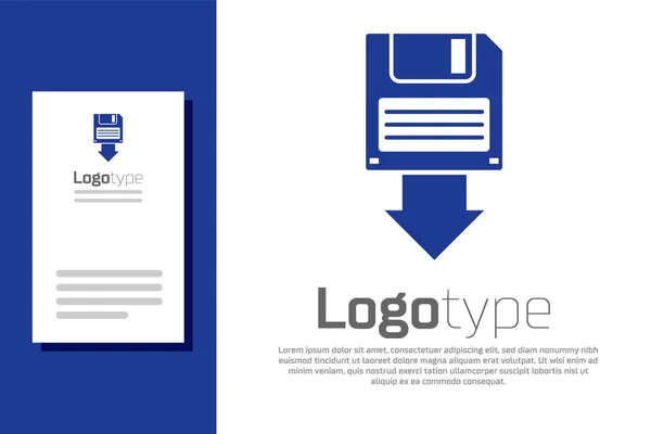 Blue Floppy disk backup icoon geïsoleerd op witte achtergrond. Diskette teken. Logo ontwerp template element. Vector Illustratie — Stockvector