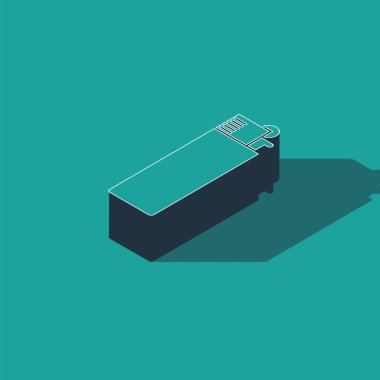 Isometric Light simgesi yeşil arkaplanda izole edildi. Vektör İllüstrasyonu