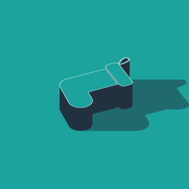 Yeşil arka planda izole edilmiş Isome Noel çorabı ikonu. Vektör İllüstrasyonu